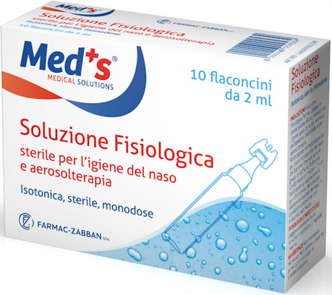 SOLUZIONE FISIOLOGICA MEDS STERILE ASTX10 FL 2ML - Farmacia De Pasquale