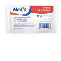 GARZA COMPRESSA IDROFILA MEDS FARMATEXA 12/8 10X10CM 25 PEZZI - Farmacia De Pasquale
