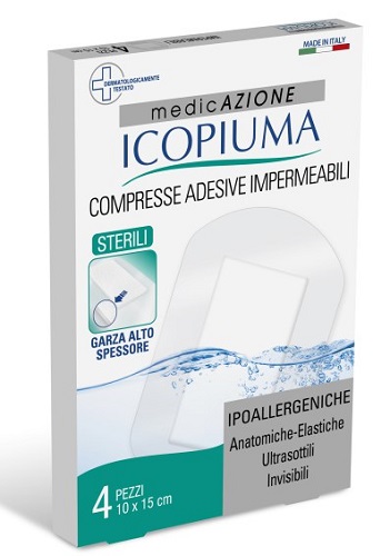 ICOPIUMA GARZA COMPRESSA MEDICATA POSTOPERATORIA 10X15 CM 4 PEZZI - Farmacia De Pasquale