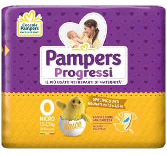 PAMPERS PROGRESSI MICRO PANNOLINI PER BAMBINI 24 PEZZI - Farmacia De Pasquale