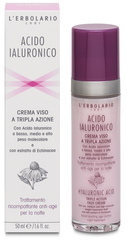 ACIDO IALURONICO CREMA VISO A TRIPLA AZIONE TRATTAMENTO RICOMPATTANTE ANTIAGE NOTTE 50 ML - Farmacia De Pasquale
