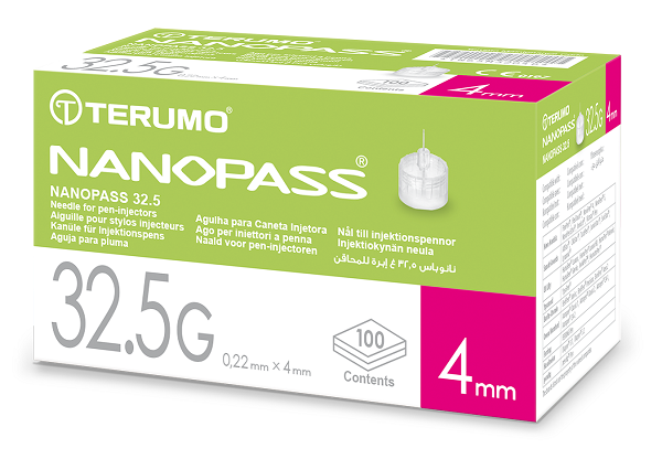 AGO PER PENNA DA INSULINA NANOPASS 32,5 GAUGE LUNGHEZZA 4 MM 100 PEZZI - Farmacia De Pasquale