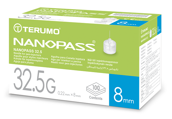 AGO PER PENNA DA INSULINA NANOPASS 32,5 GAUGE LUNGHEZZA 8 MM 100 PEZZI - Farmacia De Pasquale