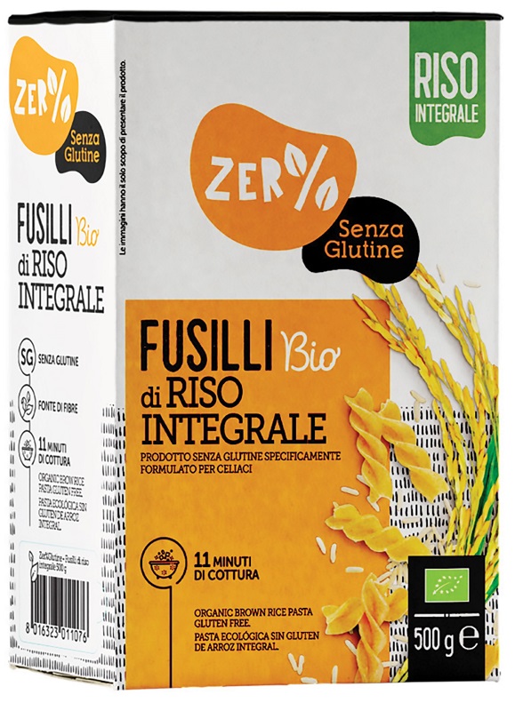 ZERO% GLUTINE FUSILLI DI RISO INTEGRALE SENZA GLUTINE BIO 500 G - Farmacia De Pasquale