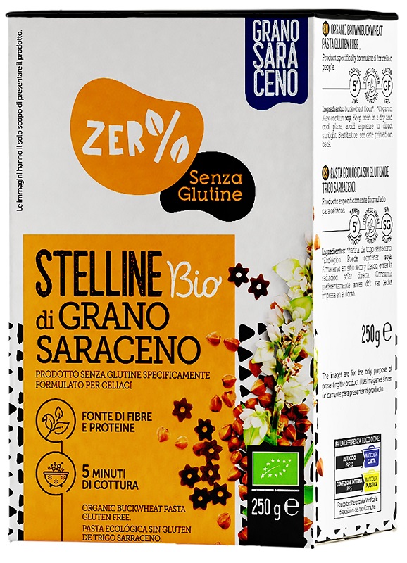 ZERO% GLUTINE STELLINE GRANO SARACENO INTEGRALE SENZA GLUTINE BIO 250 G - Farmacia De Pasquale