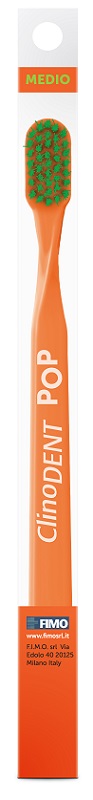 CLINODENT POP ARANCIONE SPAZZOLINO DA DENTI MEDIO - Farmacia De Pasquale