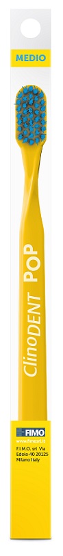 CLINODENT POP GIALLO SPAZZOLINO DA DENTI MEDIO - Farmacia De Pasquale