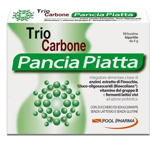 TRIOCARBONE PANCIA PIATTA 10 BUSTINE BIPARTITE 4 G - Farmacia De Pasquale