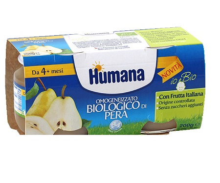 HUMANA OMOGENEIZZATO PERA BIO 2 VASETTI 100 G - Farmacia De Pasquale