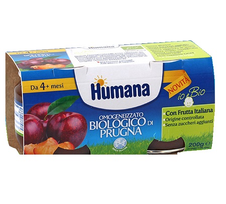 HUMANA OMOGENEIZZATO PRUGNA BIO 2 VASETTI 100 G - Farmacia De Pasquale
