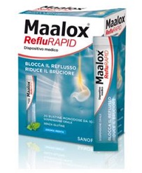SOSPENSIONE ORALE MAALOX REFLURAPID 20 BUSTINE MONODOSE DA 10 ML - Farmacia De Pasquale