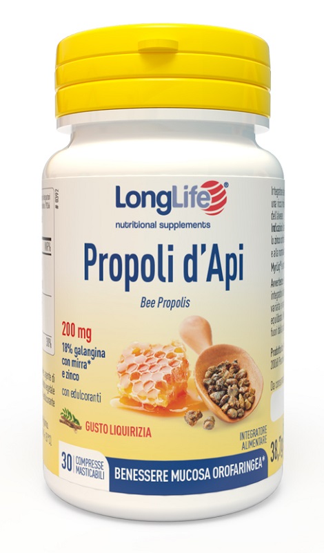 LONGLIFE PROPOLI D'API 30 COMPRESSE MASTICABILI - Farmacia De Pasquale