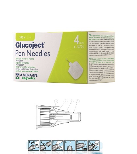 AGO PER PENNA DA INSULINA GLUCOJECT LUNGHEZZA 4 MM GAUGE 32 100 PEZZI - Farmacia De Pasquale