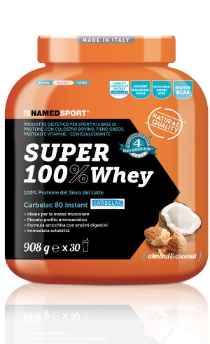 SUPER100% WHEY COCONUT/ALMOND 908 G - Farmacia De Pasquale