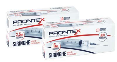 SIRINGA PRONTEX 5 ML AGO IND 10 PEZZI - Farmacia De Pasquale