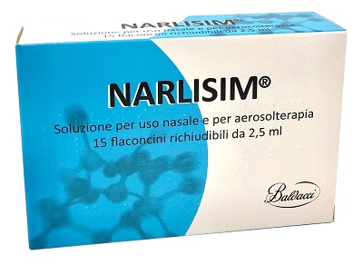 NARLISIM SOLUZIONE PER USO NASALE E AEROSOLTERAPIA 15 FLACONCINI RICHIUDIBILI DA 2,5 ML L'UNO - Farmacia De Pasquale