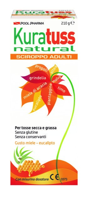 KURATUSS NATURAL SCIROPPO ADULTI PER TOSSE SECCA E GRASSA CON MISURINO DOSATORE GUSTO MIELE EUCALIPTO 210 G - Farmacia De Pasquale