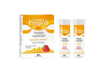 GOLASEPT PROPOLI BABY 24 COMPRESSE MASTICABILI FRAGOLA - Farmacia De Pasquale