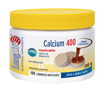 LONGLIFE CALCIUM 400 CACAO 100 COMPRESSE - Farmacia De Pasquale