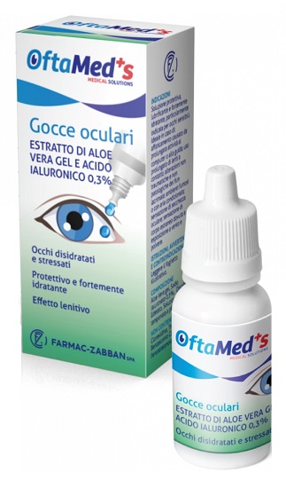 OFTAMED'S GOCCE OCULARI OCCHI DISIDRATATI E STRESSATI ESTRATTO ALOE VERA GEL E ACIDO IALURONICO 0,3% 10 ML - Farmacia De Pasquale