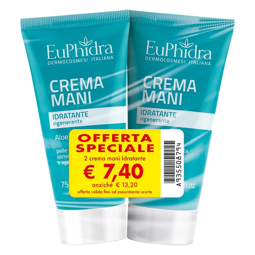 EUPHIDRA ABBINATA CREMA MANI IDRATANTE TERMOFORMATI 2 PEZZI - Farmacia De Pasquale
