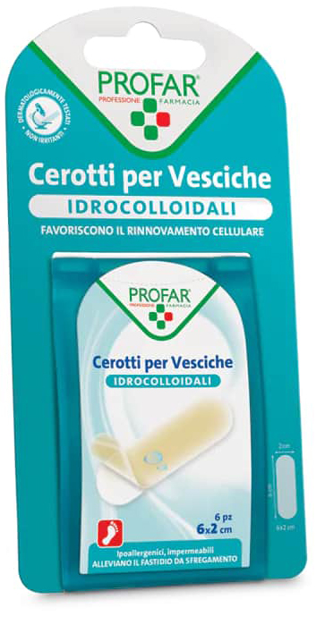 CEROTTO VESCICHE IDROCOLLOIDALE PROFAR 6X2 CM 6 PEZZI - Farmacia De Pasquale