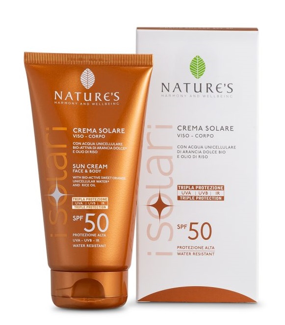 NATURE'S I SOLARI CREMA SOLARE VISO E CORPO SPF 50 IR SUN 150 ML - Farmacia De Pasquale