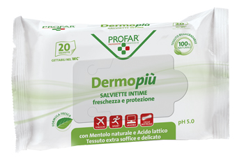 DERMO PIU' SALVIETTE INTIME 20 PEZZI PROFAR - Farmacia De Pasquale
