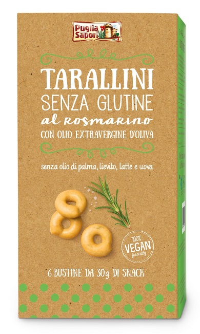 PUGLIA SAPORI TARALLINI ROSMARINO CON OLIO EXTRAVERGINE DI OLIVA 6 PEZZI 30 G - Farmacia De Pasquale