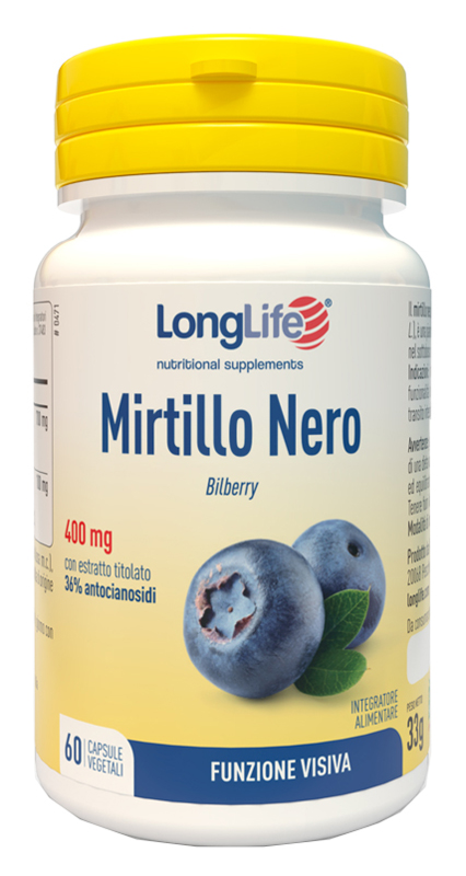 LONGLIFE MIRTILLO NERO 60 CAPSULE VEGETALI - Farmacia De Pasquale