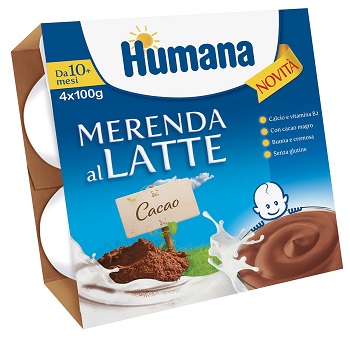 HUMANA MERENDA AL LATTE GUSTO CIOCCOLATO 100 G 4 PEZZI - Farmacia De Pasquale