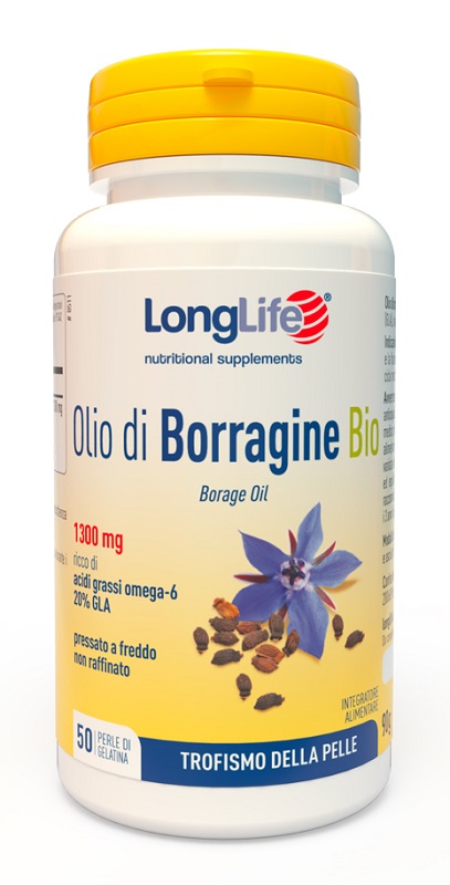 LONGLIFE OLIO BORRAGINE BIO 50 PERLE IN GELATINA - Farmacia De Pasquale