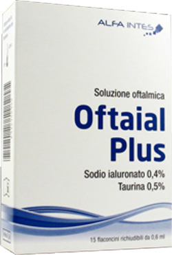 SOLUZIONE OFTALMICA OFTAIAL PLUS ACIDO IALURONICO 0,4% E TAURINA 15 FLACONCINI RICHIUDIBILI DA 0,6 ML - Farmacia De Pasquale