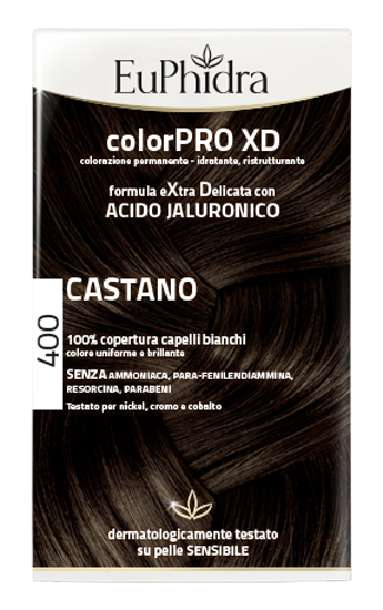 EUPHIDRA COLORPRO XD 400 CASTANO GEL COLORANTE CAPELLI IN FLACONE + ATTIVANTE + BALSAMO + GUANTI - Farmacia De Pasquale