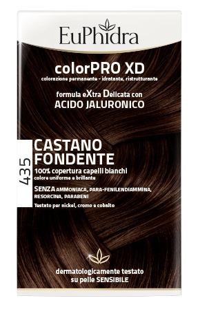 EUPHIDRA COLORPRO XD 435 CASTANO FONDENTE GEL COLORANTE CAPELLI IN FLACONE + ATTIVANTE + BALSAMO + GUANTI - Farmacia De Pasquale