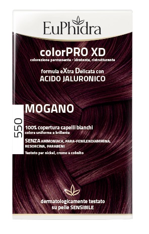 EUPHIDRA COLORPRO XD 550 MOGANO GEL COLORANTE CAPELLI IN FLACONE + ATTIVANTE + BALSAMO + GUANTI - Farmacia De Pasquale