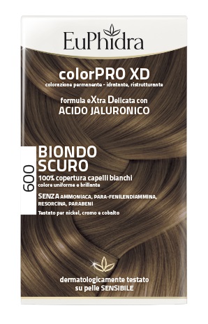 EUPHIDRA COLORPRO XD 600 BIONDO SCURO GEL COLORANTE CAPELLI IN FLACONE + ATTIVANTE + BALSAMO + GUANTI - Farmacia De Pasquale