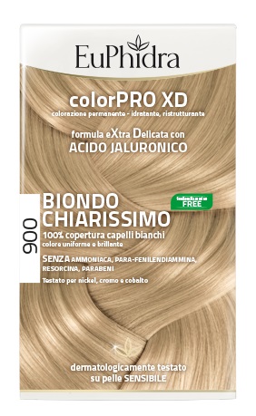 EUPHIDRA COLORPRO XD 900 BIONDO CHIARISSIMO GEL COLORANTE CAPELLI IN FLACONE + ATTIVANTE + BALSAMO + GUANTI - Farmacia De Pasquale