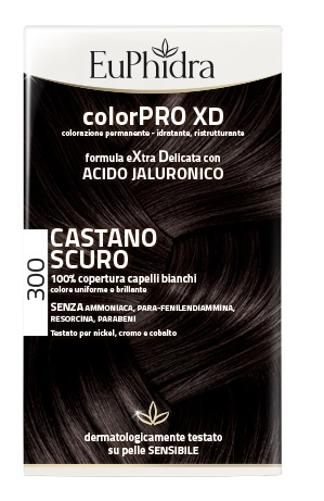 EUPHIDRA COLORPRO XD 300 CASTANO SCURO GEL COLORANTE CAPELLI IN FLACONE + ATTIVANTE + BALSAMO + GUANTI - Farmacia De Pasquale