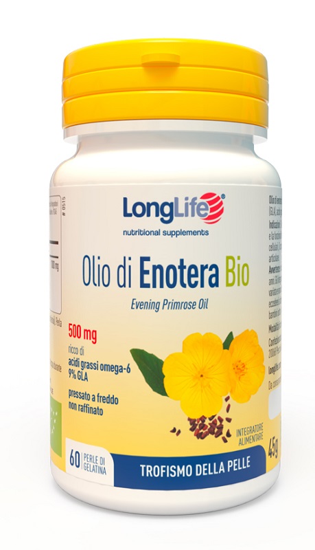 LONGLIFE OLIO ENOTERA BIO 500 MG 60 PERLE IN GELATINA - Farmacia De Pasquale