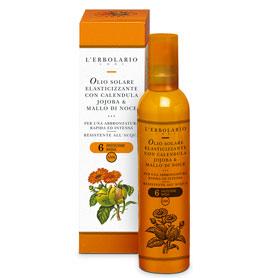 OLIO SOLARE ELASTICIZZANTE CALENDULA/JOJOBA/MALLO DI NOCE SPF6 100 ML - Farmacia De Pasquale
