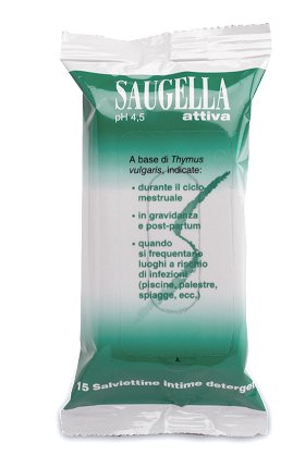 SAUGELLA ATTIVA SALVIETTINE 15 BUSTINE - Farmacia De Pasquale