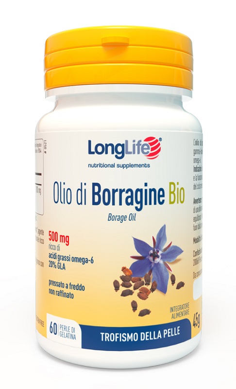 LONGLIFE OLIO BORRAGINE BIO 60 PERLE IN GELATINA - Farmacia De Pasquale