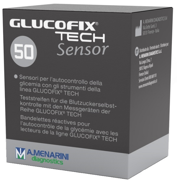 STRISCE MISURAZIONE GLICEMIA GLUCOFIX TECH SENSOR 50 PEZZI - Farmacia De Pasquale