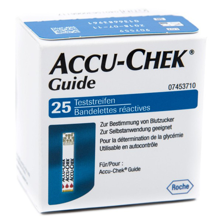 STRISCE MISURAZIONE GLICEMIA ACCU-CHEK GUIDE 25 PEZZI CONFEZIONE RETAIL - Farmacia De Pasquale