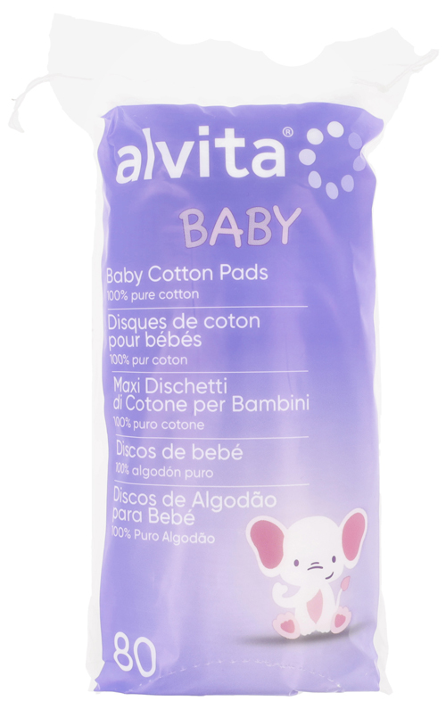 ALVITA BABY MAXI DISCHETTI DI COTONE PER BAMBINI 100% PURO COTONE 80 PEZZI - Farmacia De Pasquale