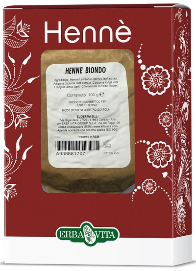 HENNE COLORANTE CAPELLI BIONDO 100 G - Farmacia De Pasquale