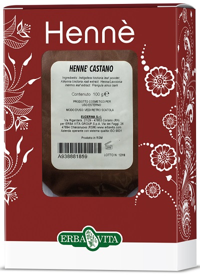 HENNE COLORANTE CAPELLI CASTANO 100 G - Farmacia De Pasquale