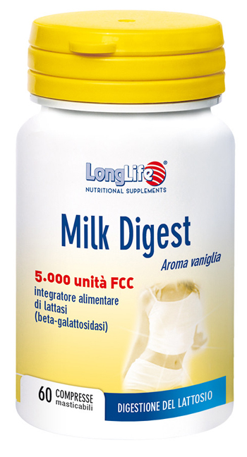 LONGLIFE MILK DIGEST 60 COMPRESSE MASTICABILI - Farmacia De Pasquale