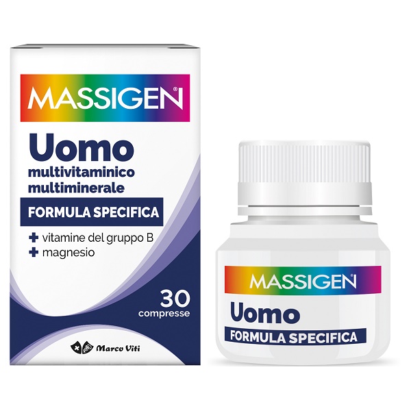 MASSIGEN UOMO MULTIVITAMINICO E MULTIMINERALE 30 COMPRESSE RIVESTITE - Farmacia De Pasquale